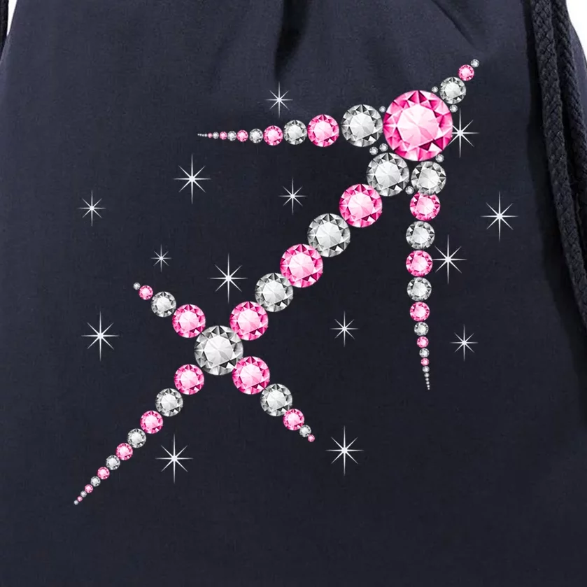 Sagittarius Great Gift Astrology Birthday Pink Diamond Cute Gift Drawstring Bag