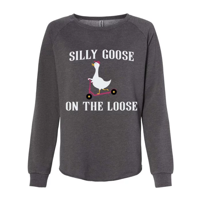 Silly Goose Goose On The Loose Womens California Wash Sweatshirt