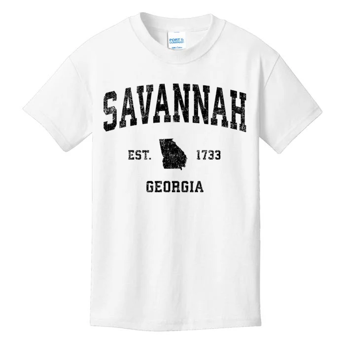 Savannah Georgia Ga Vintage Established Sports Design Kids T-Shirt