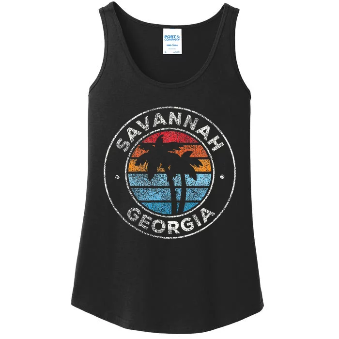 Savannah Georgia Ga Vintage Retro 70s Ladies Essential Tank