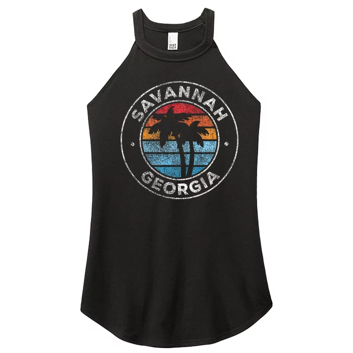 Savannah Georgia Ga Vintage Retro 70s Women’s Perfect Tri Rocker Tank