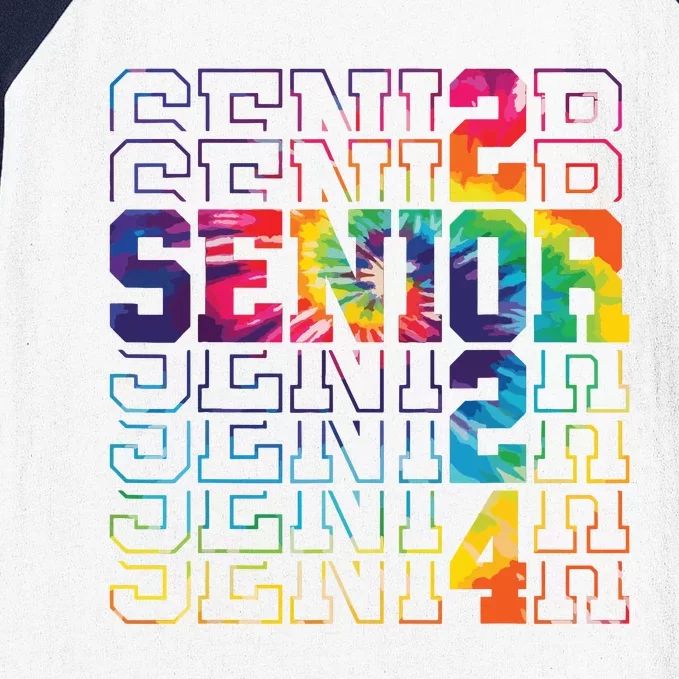 Senior Graduation Gift Girl Class Of 2024 Senior Tie Dye Baseball Sleeve Shirt