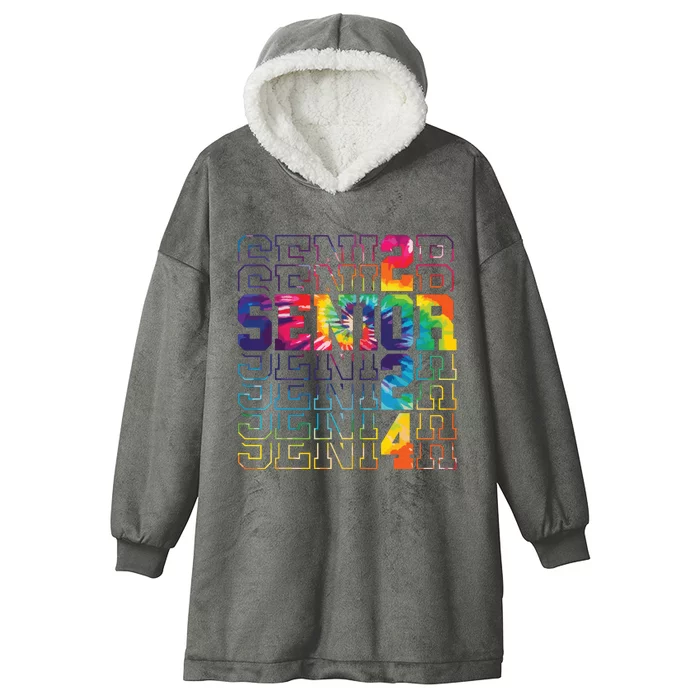 Senior Graduation Gift Girl Class Of 2024 Senior Tie Dye Hooded Wearable Blanket