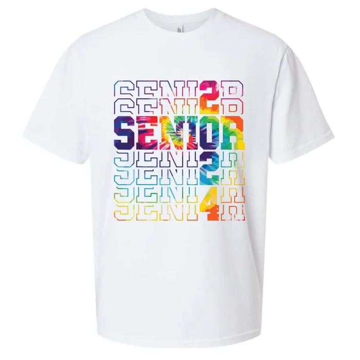 Senior Graduation Gift Girl Class Of 2024 Senior Tie Dye Sueded Cloud Jersey T-Shirt