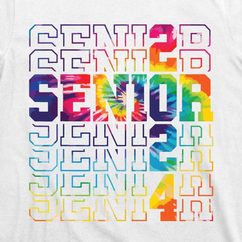 Senior Graduation Gift Girl Class Of 2024 Senior Tie Dye T-Shirt