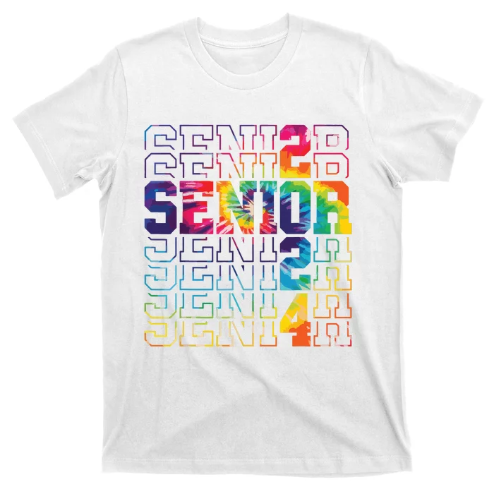 Senior Graduation Gift Girl Class Of 2024 Senior Tie Dye T-Shirt