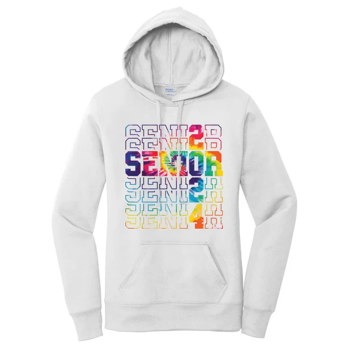 Senior Graduation Gift Girl Class Of 2024 Senior Tie Dye Women's Pullover Hoodie