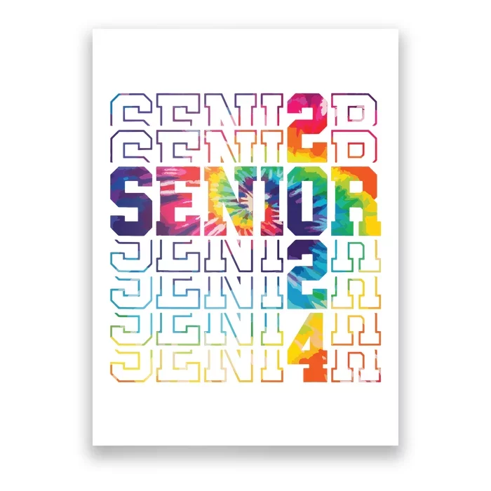 Senior Graduation Gift Girl Class Of 2024 Senior Tie Dye Poster