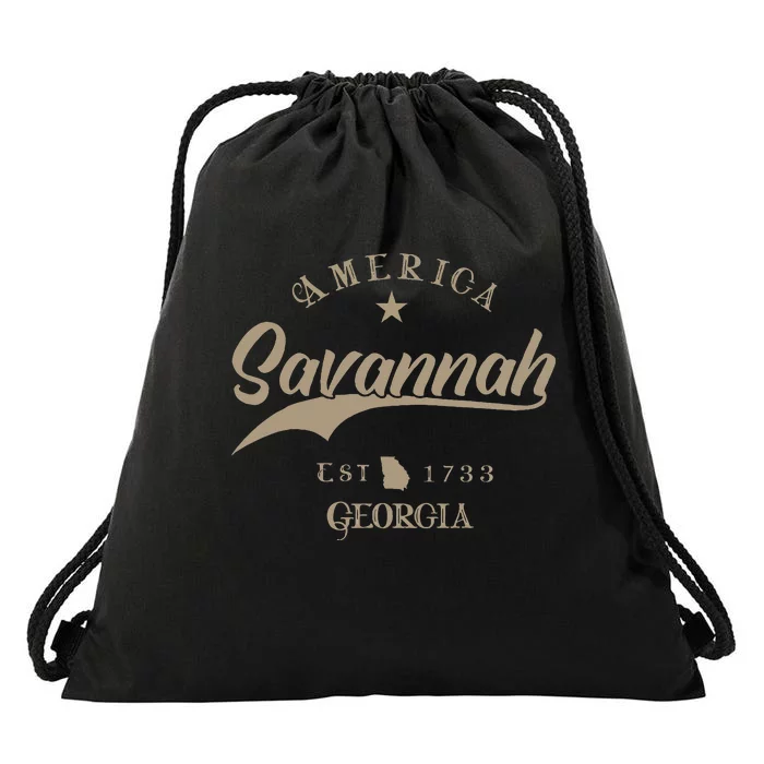 Savannah Ga Georgia Drawstring Bag