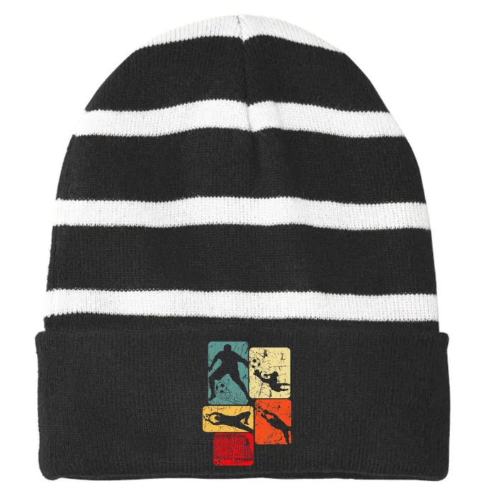 Soccer Goalie Goalkeeper Striped Beanie with Solid Band