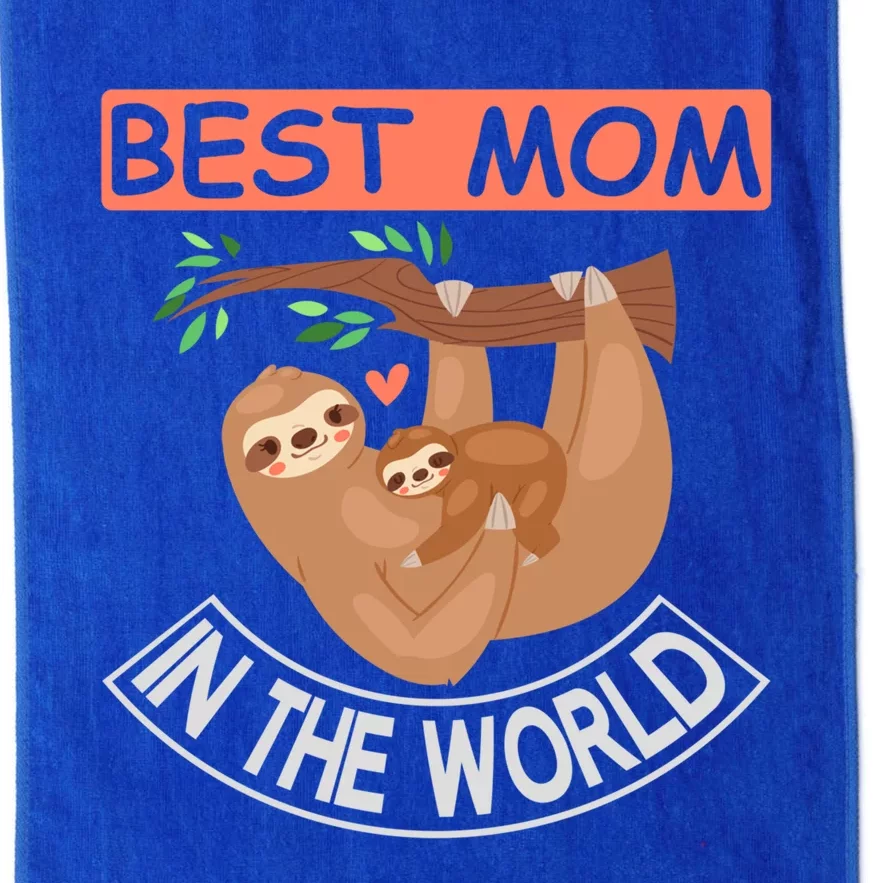 Sloth Great Gift Best Mom In The World Funny Sloths Lover Gift Platinum Collection Golf Towel