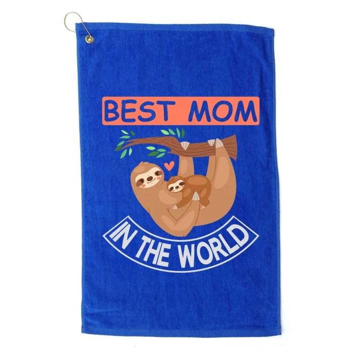 Sloth Great Gift Best Mom In The World Funny Sloths Lover Gift Platinum Collection Golf Towel