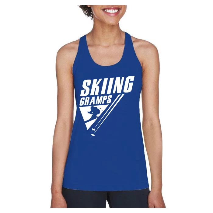 Skiing Gramps Grandad Skier Ski Grandpa Great Gift Women's Racerback Tank