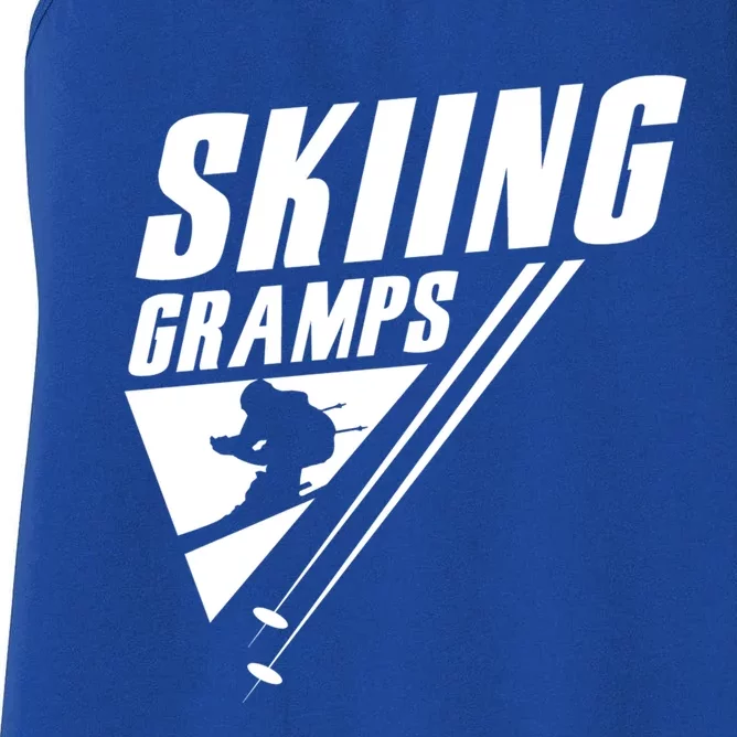 Skiing Gramps Grandad Skier Ski Grandpa Great Gift Women's Racerback Tank