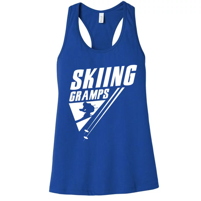 Skiing Gramps Grandad Skier Ski Grandpa Great Gift Women's Racerback Tank