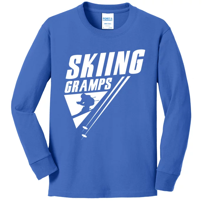 Skiing Gramps Grandad Skier Ski Grandpa Great Gift Kids Long Sleeve Shirt