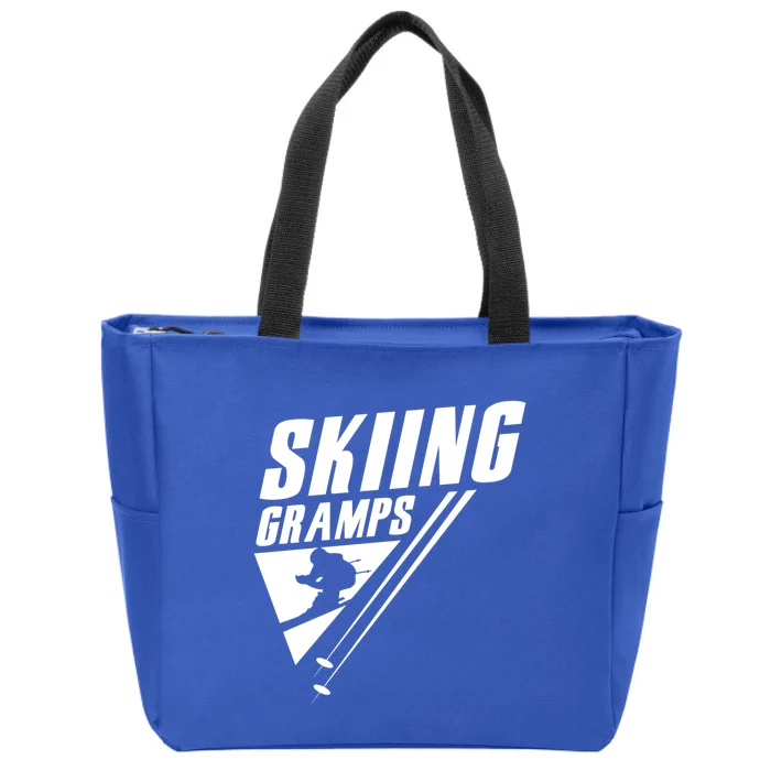 Skiing Gramps Grandad Skier Ski Grandpa Great Gift Zip Tote Bag