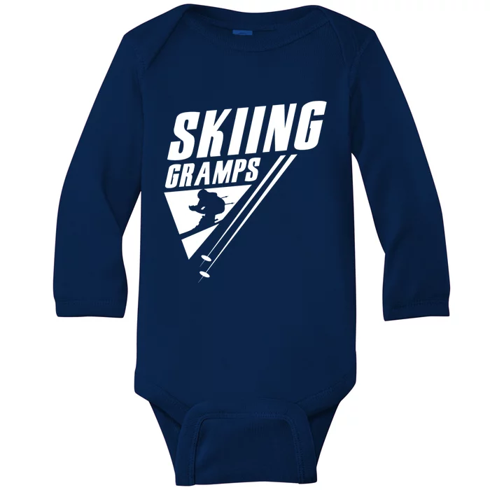 Skiing Gramps Grandad Skier Ski Grandpa Great Gift Baby Long Sleeve Bodysuit