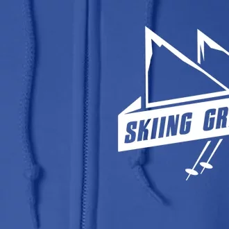 Skiing Gramps Grandpa Grandad Skier Ski Gift Full Zip Hoodie