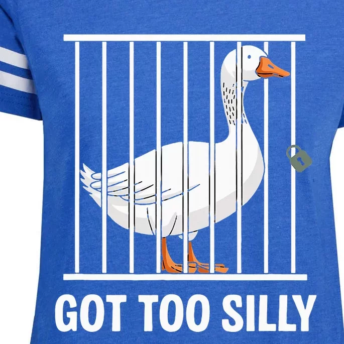 Silly Goose Got Too Silly Enza Ladies Jersey Football T-Shirt