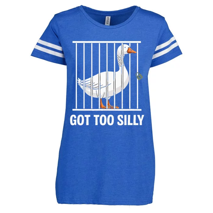 Silly Goose Got Too Silly Enza Ladies Jersey Football T-Shirt