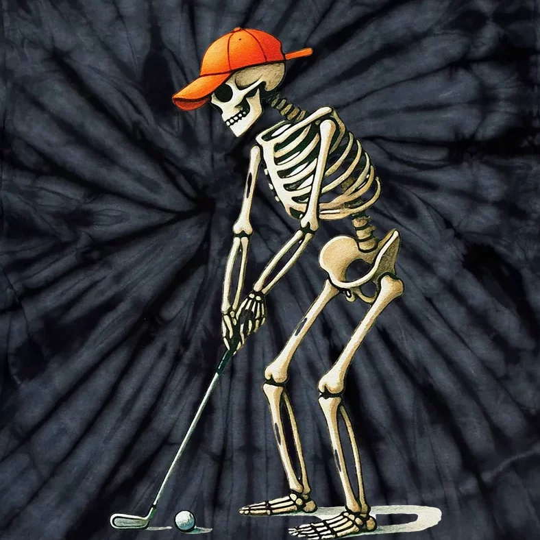 Skeleton Golf Halloween Golfer Golf Player Funny Gift Tie-Dye T-Shirt