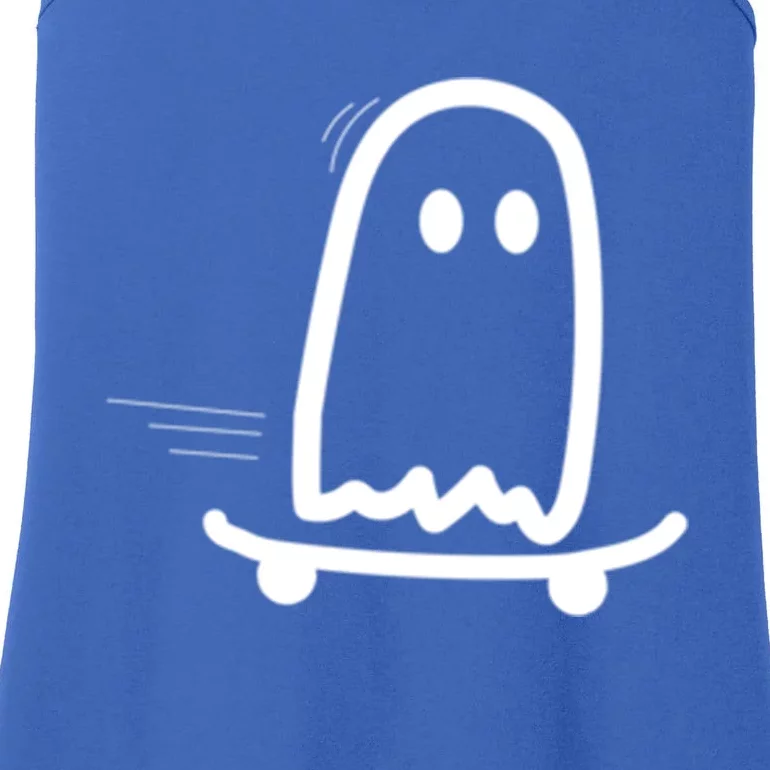 Skateboard Ghost Halloween Costume Funny Ghost Skateboarding Gift Ladies Essential Tank