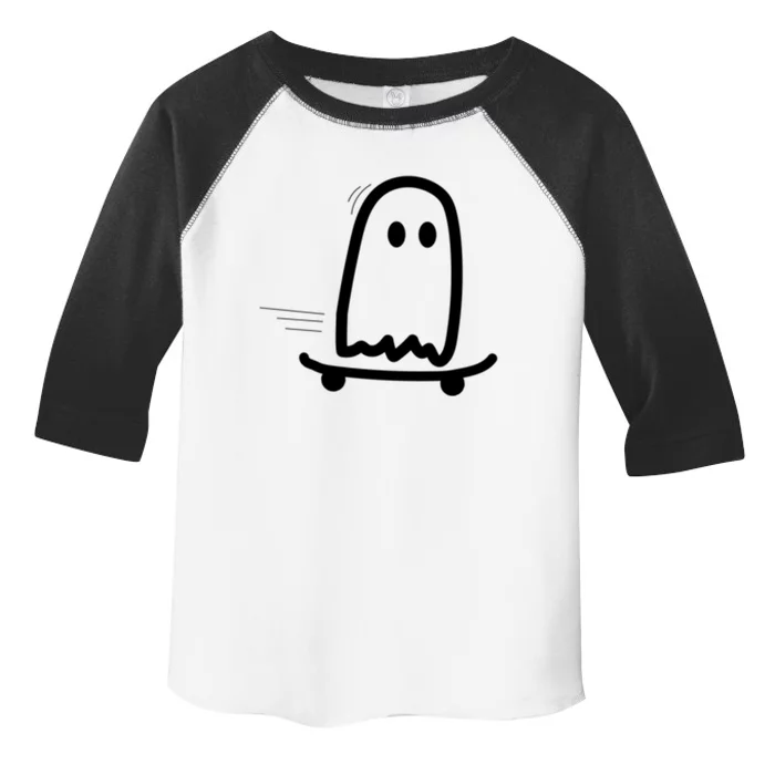 Skateboard Ghost Halloween Costume Funny Ghost Skateboarding Gift Toddler Fine Jersey T-Shirt