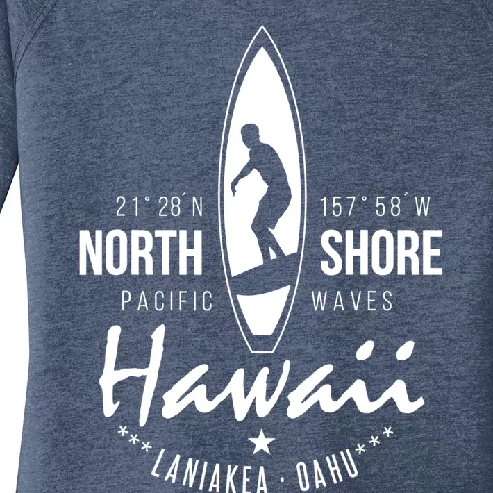 Surfer Gift Hawaii North Shore Laniakea Beach Oahu Women's Perfect Tri Tunic Long Sleeve Shirt