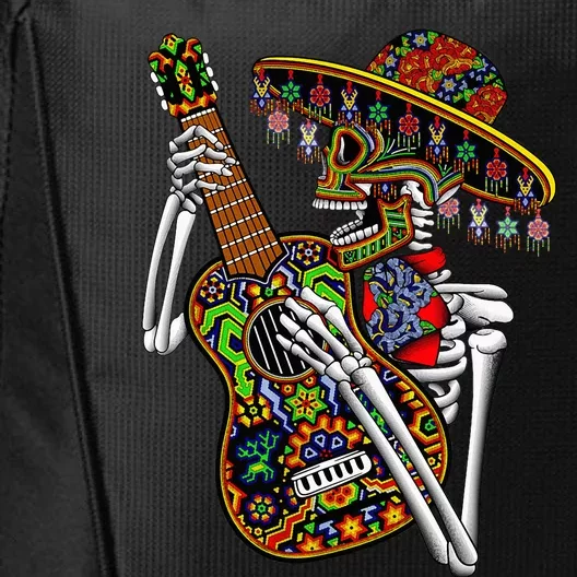 Sombrero Guitar Huichol Sugar Skull Calavera Mexico Mariachi City Backpack