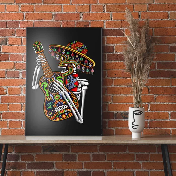 Sombrero Guitar Huichol Sugar Skull Calavera Mexico Mariachi Poster