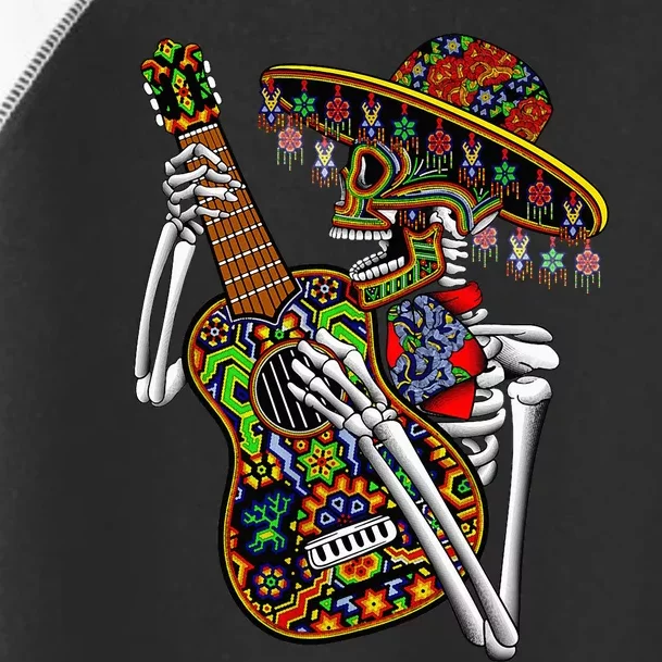 Sombrero Guitar Huichol Sugar Skull Calavera Mexico Mariachi Toddler Fine Jersey T-Shirt