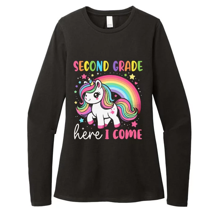 Second Grade Here I Come Unicorn Girl Back To School Gift Womens CVC Long Sleeve Shirt