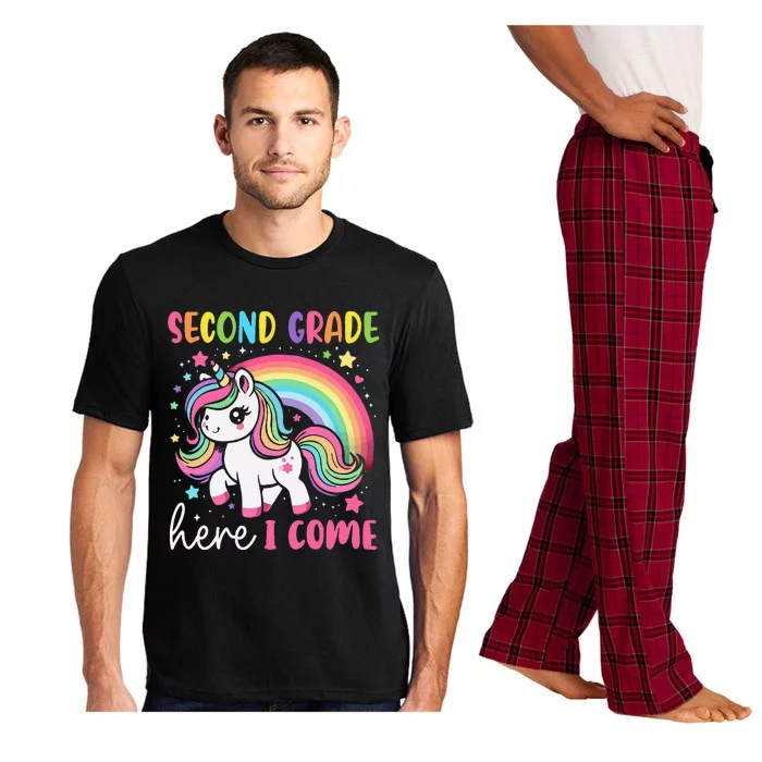 Second Grade Here I Come Unicorn Girl Back To School Gift Pajama Set