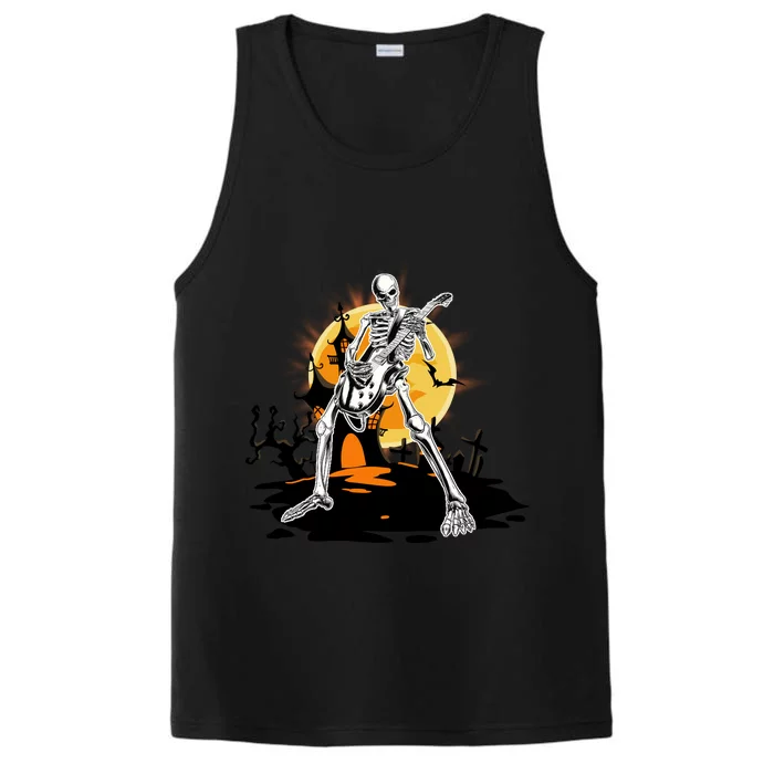 Skeleton Guitar Halloween Spooky Performance Tank