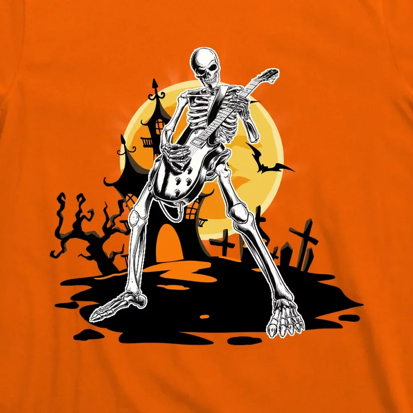 Skeleton Guitar Halloween Spooky T-Shirt