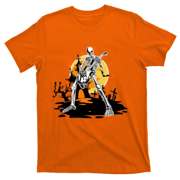 Skeleton Guitar Halloween Spooky T-Shirt