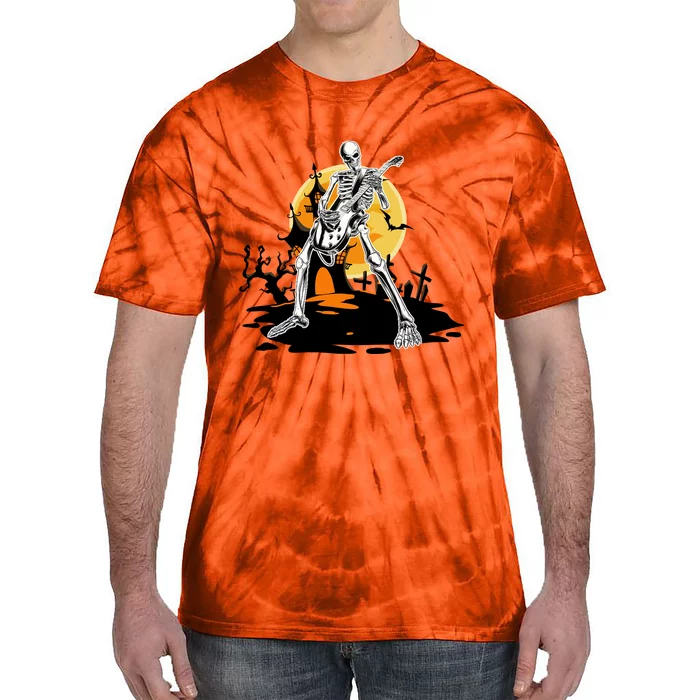 Skeleton Guitar Halloween Spooky Tie-Dye T-Shirt