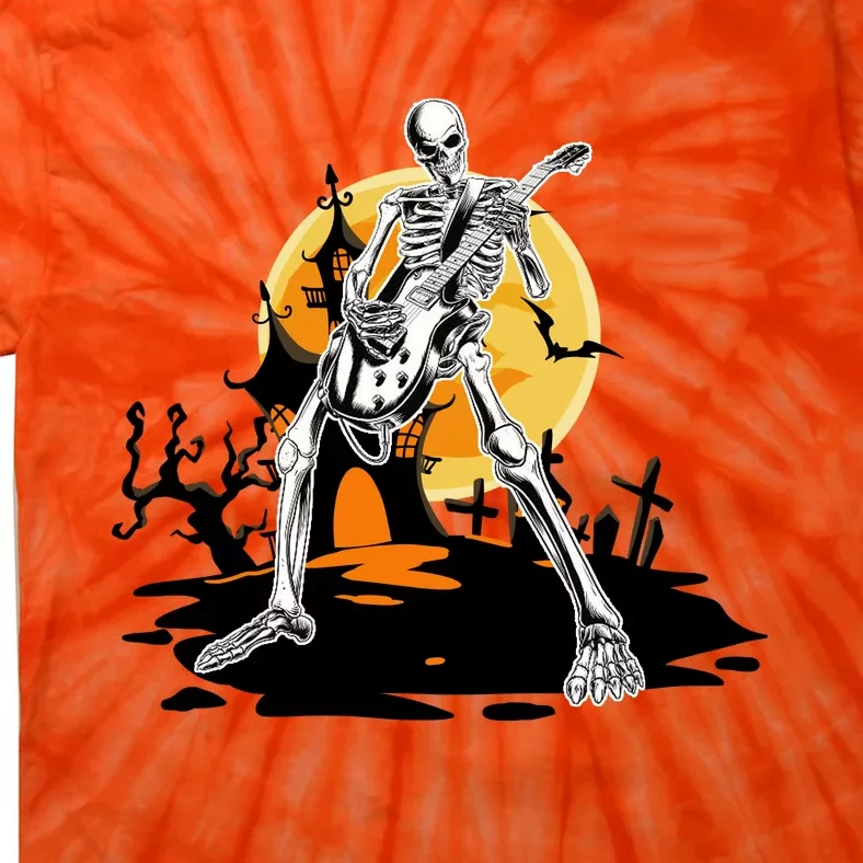 Skeleton Guitar Halloween Spooky Tie-Dye T-Shirt