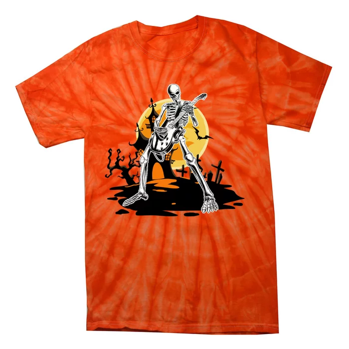 Skeleton Guitar Halloween Spooky Tie-Dye T-Shirt