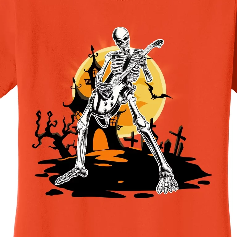 Skeleton Guitar Halloween Spooky Women's T-Shirt