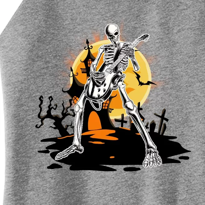 Skeleton Guitar Halloween Spooky Women’s Perfect Tri Rocker Tank