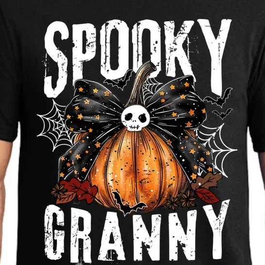 Spooky Granny Halloween Coquette Bow Pumpkin Fall Vibes Pajama Set