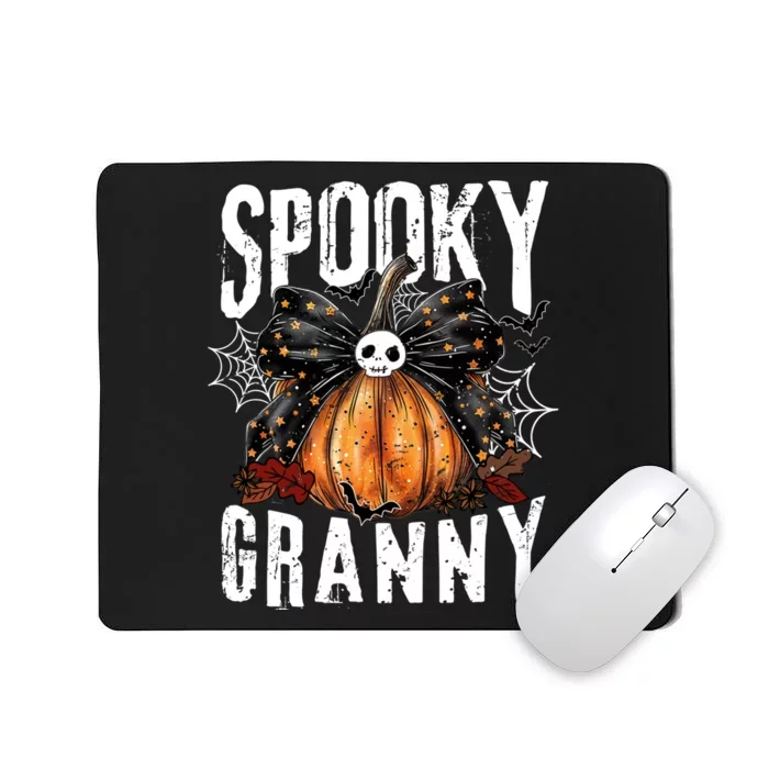 Spooky Granny Halloween Coquette Bow Pumpkin Fall Vibes Mousepad