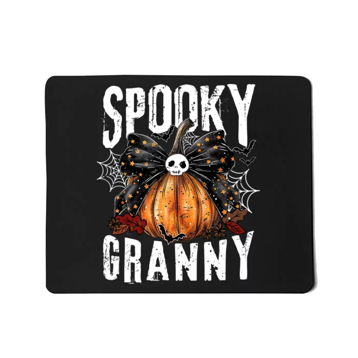 Spooky Granny Halloween Coquette Bow Pumpkin Fall Vibes Mousepad