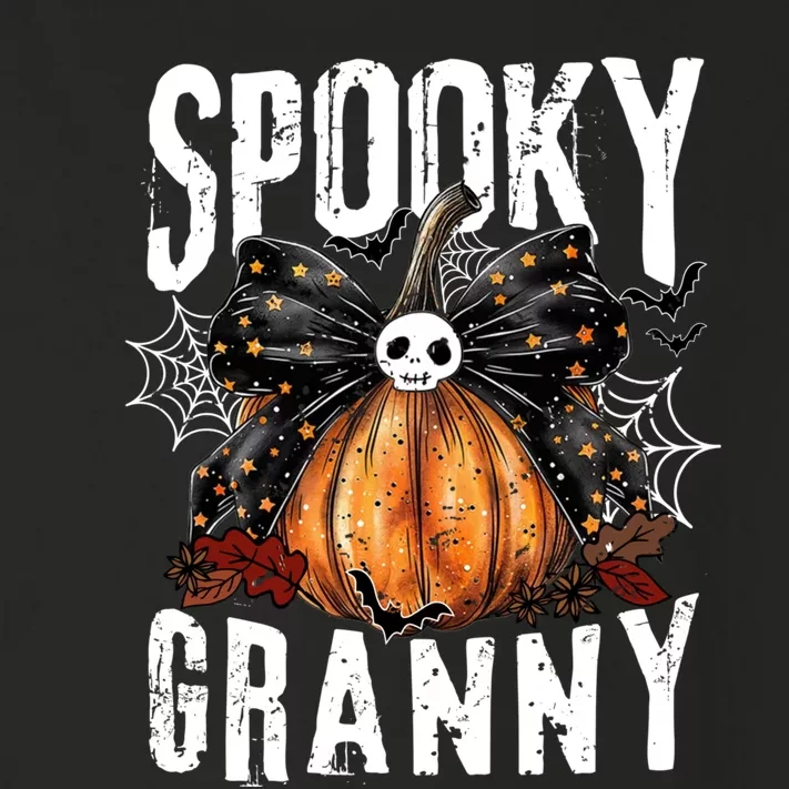 Spooky Granny Halloween Coquette Bow Pumpkin Fall Vibes Toddler Long Sleeve Shirt