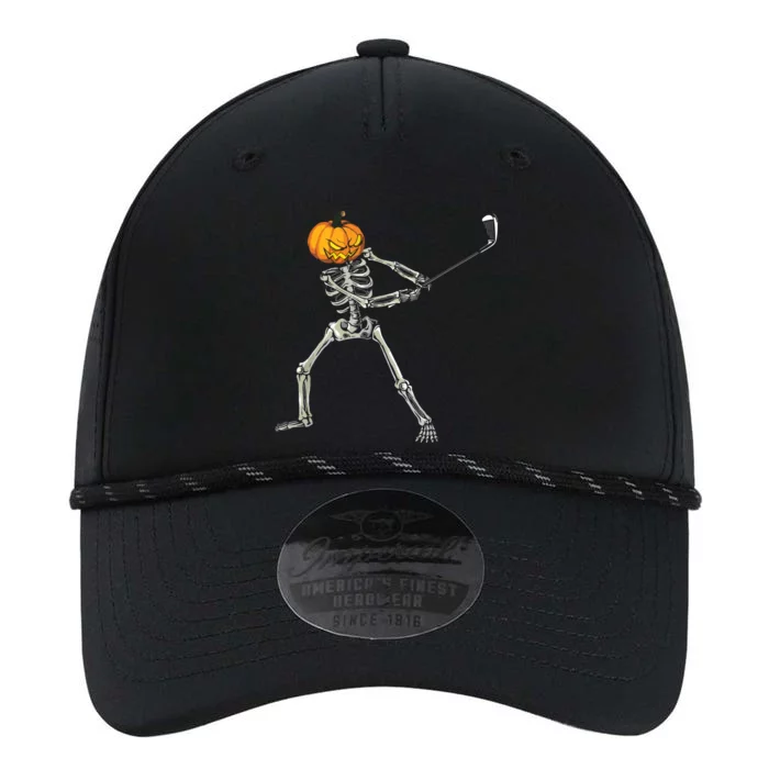 Skeleton Golf Halloween Pumpkin Golfing Golfer Performance The Dyno Cap