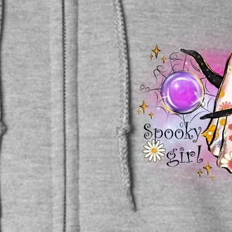 Spooky Girl Halloween T Shirts Boo Graphic Tee Designs Scary Halloween Costume Full Zip Hoodie