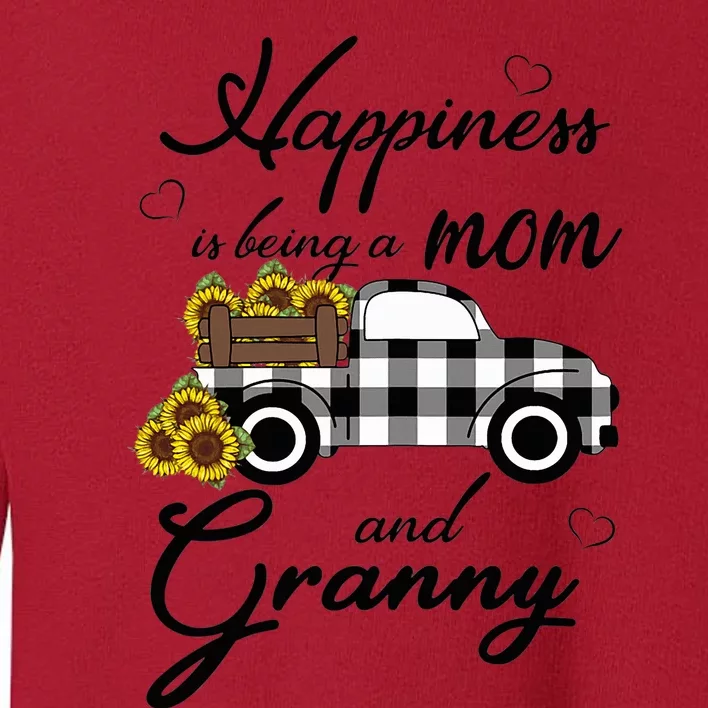 Sunflower Grandma Happiness is being a Mom and Granny Toddler Sweatshirt