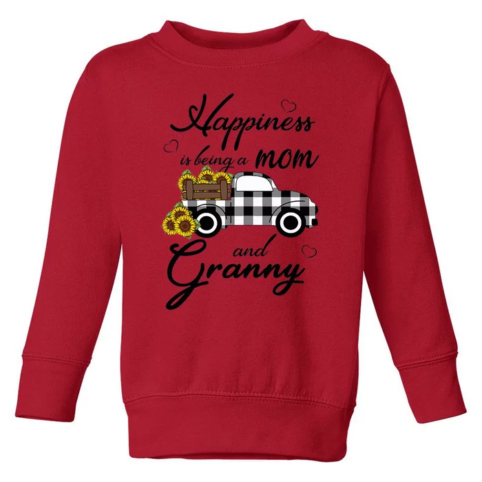 Sunflower Grandma Happiness is being a Mom and Granny Toddler Sweatshirt